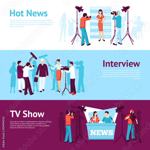  Journalist News Pressman Banner Set