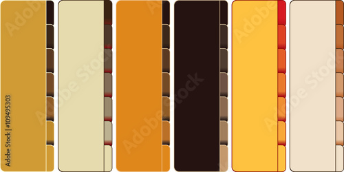 set of bookmarks for web design in different colors