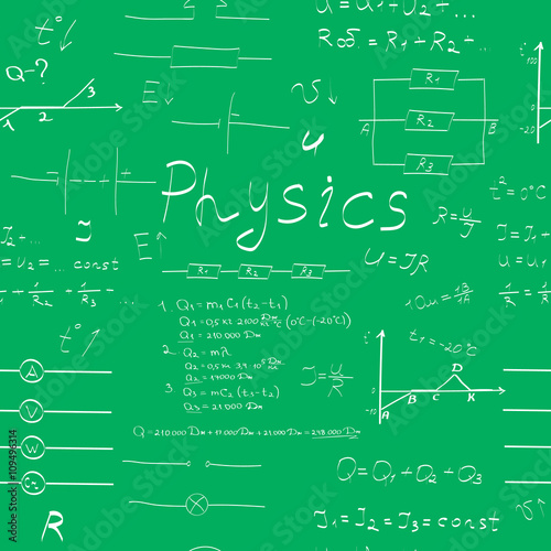 physics formulas seamless pattern