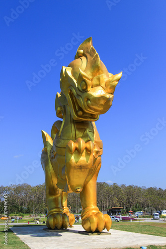 Singha statue at Singha Park,Mueang Chiang Rai District,Chiang Rai,Northern Thailand