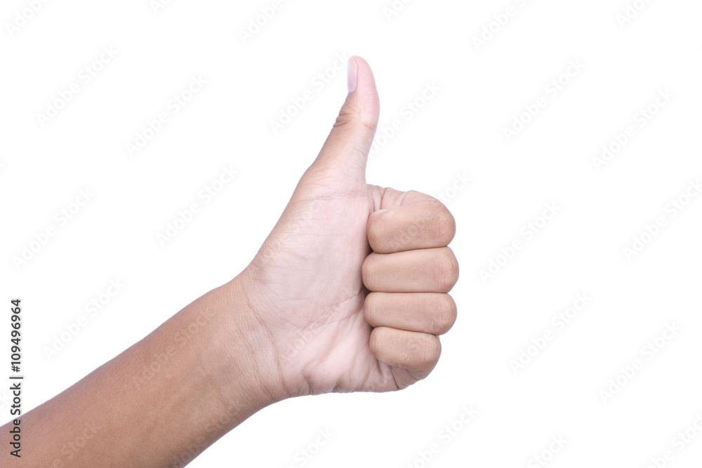 hand showing thumbs up isolated on white background hand showing thumbs up isolated on white background