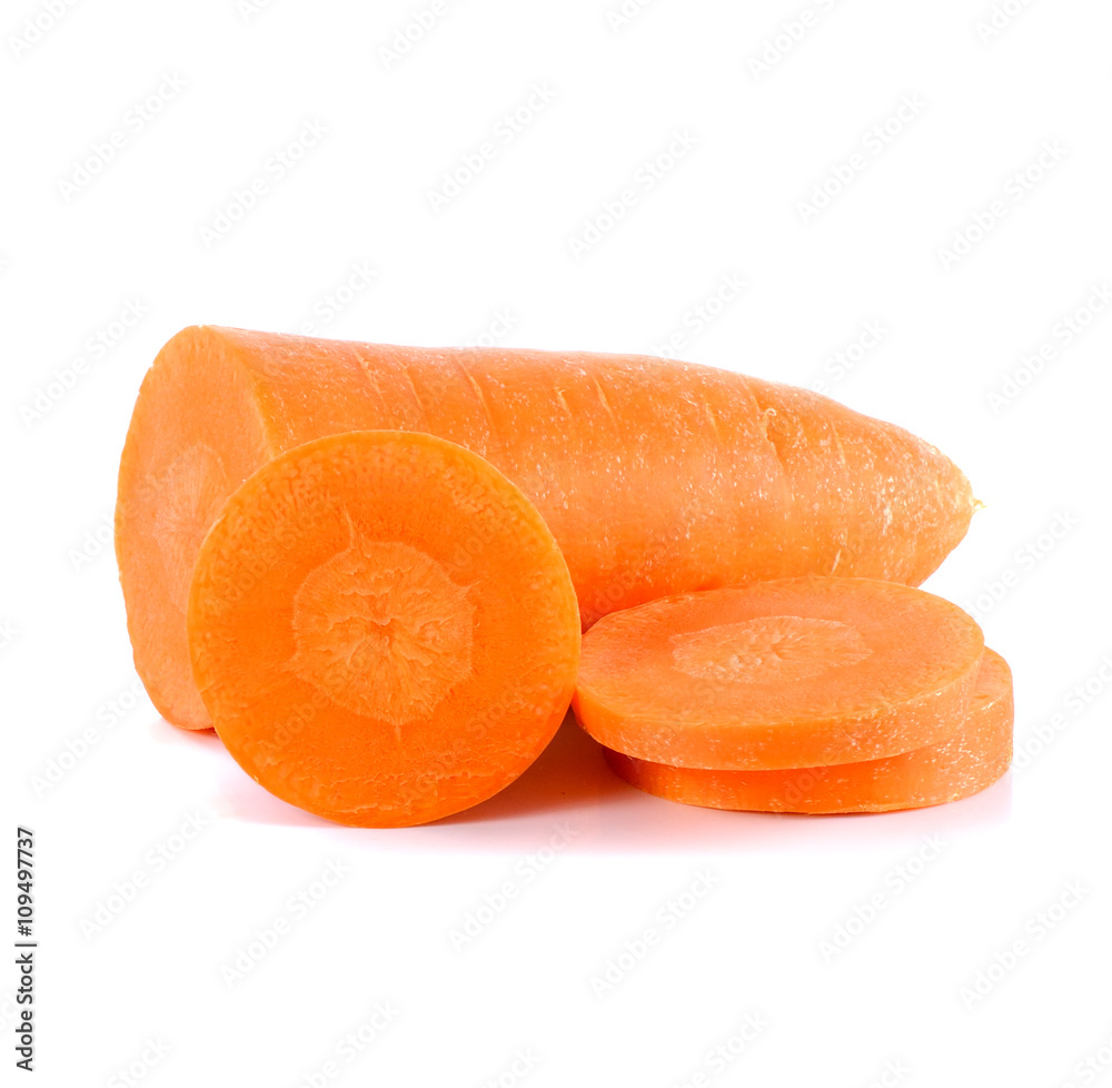 carrots slices on white background carrots slices on white background