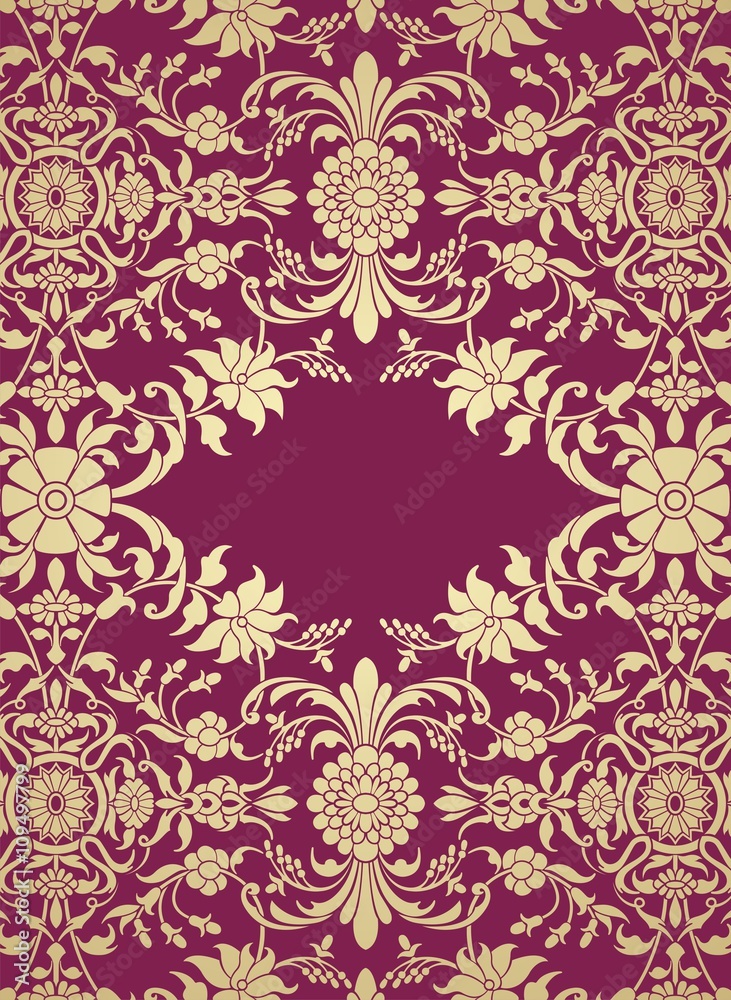 wedding card design, paisley floral pattern , India wedding card design, paisley floral pattern , India