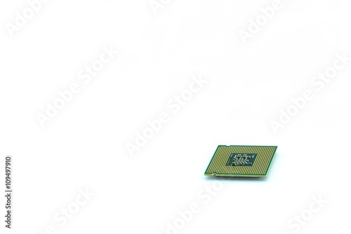 CPU microchip isolated on white background ; brians of computer photo