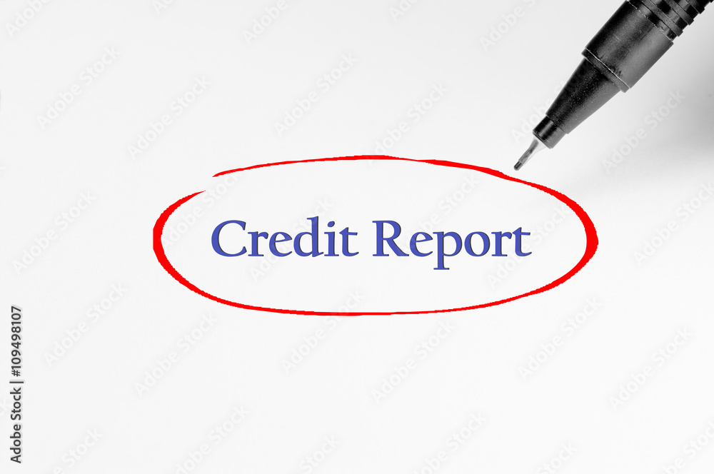 Obraz premium Credit Report on white paper - Business Concept