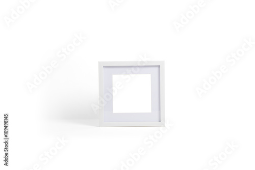 White picture frame on white background