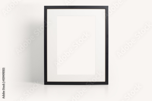 Black picture frame on white background