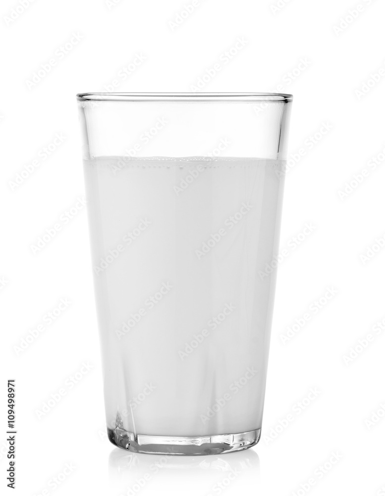 fresh milk in the glass on white background fresh milk in the glass on white background