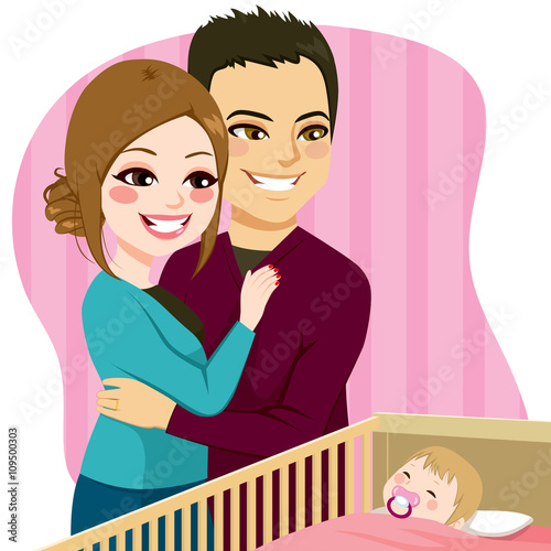 Couple Watching Baby Sleeping