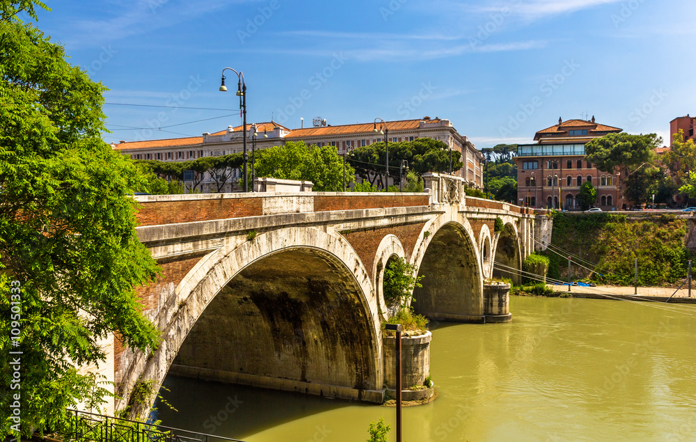 Giacomo Matteotti bridge on the Tiber River in Rome