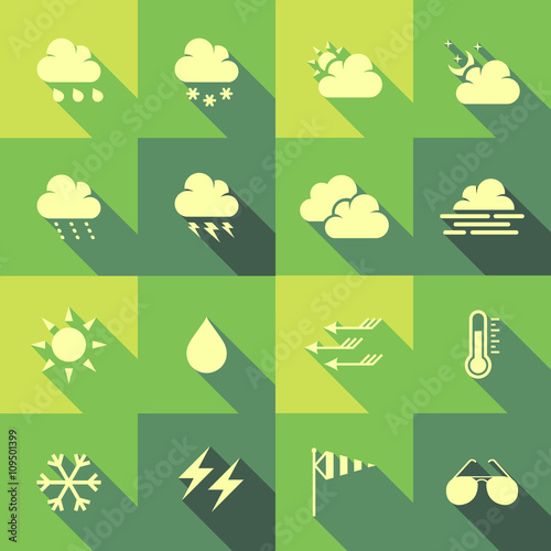 Vector Flat Icon Set - Weather
