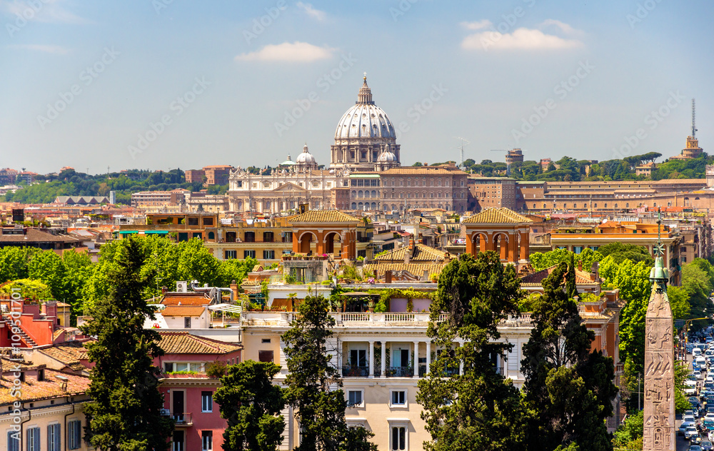 View of Rome with the St. Peter Basilica