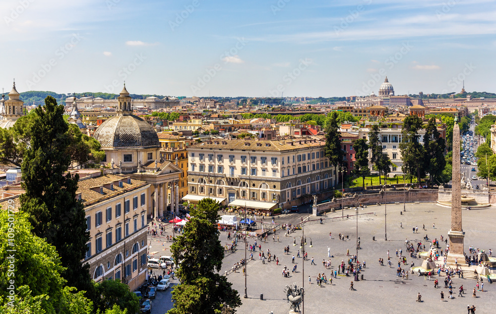 View of Piazza del Popolo in Rome
