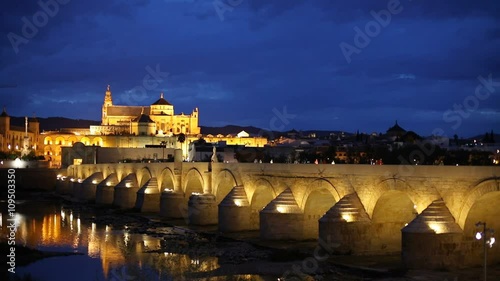 Roman Bridge and Mosque-Cathedral. Cordoba, Spain    photo