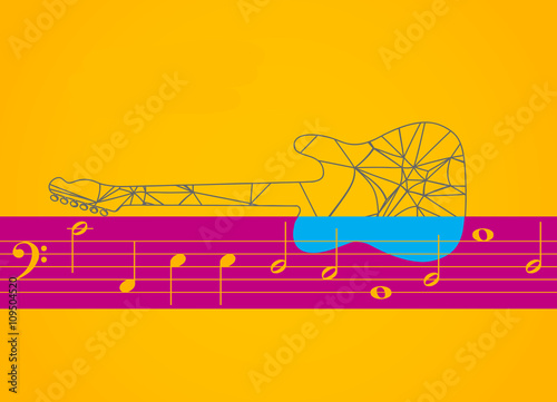 guitar logo template easy all editable
