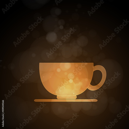 Tea cup vector illustration, easy all editable