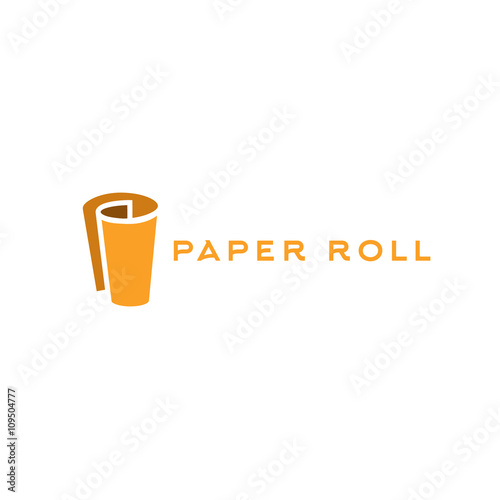 Paper roll illustration logo sign flat style, modern icons