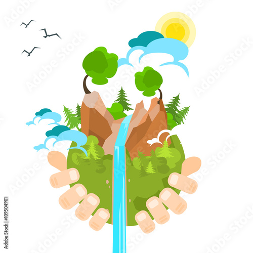 Hand Hold Globe Green Nature Environment