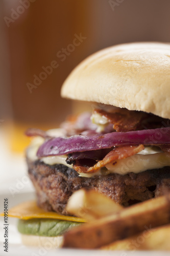 Tasty burgers shot in studio