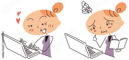 パソコンをする祖母