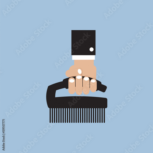 Brush For Cleaning Vector Illustration.