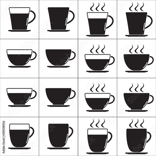 Coffee cup icon, line icon vector