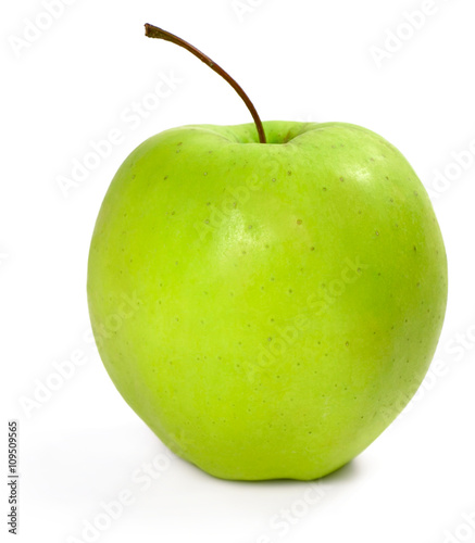 Fresh green apple, isolated on white background. Granny Smith Apple.