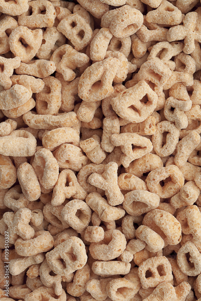 Fototapeta premium cereal in alphabet form.
