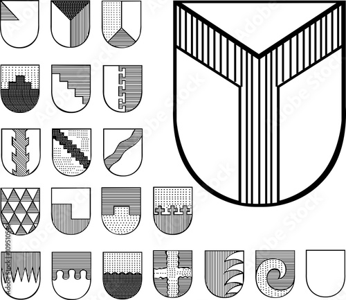 Set of Heraldic Shields