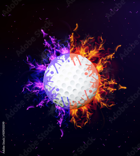 golf ball on fire