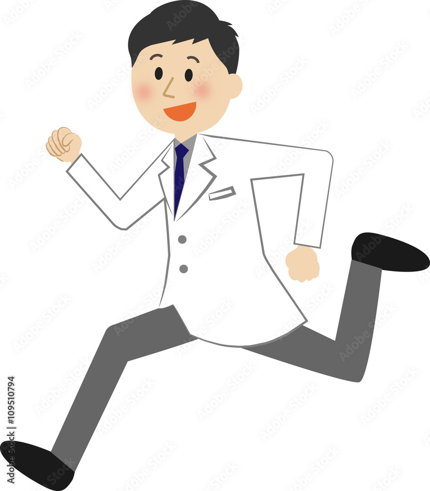 走る白衣を着た男性stock Illustration Adobe Stock