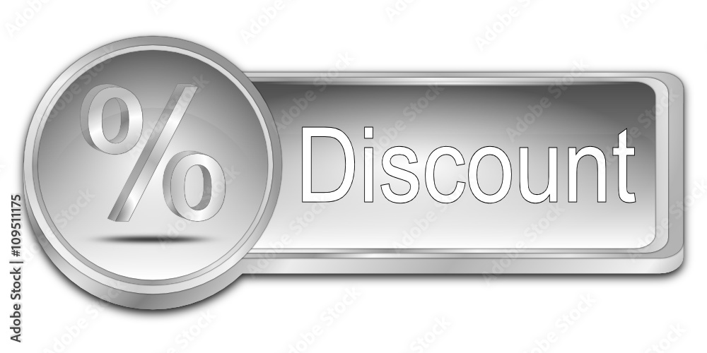 Discount button with percent symbol - 3D illustration Discount button with percent symbol - 3D illustration