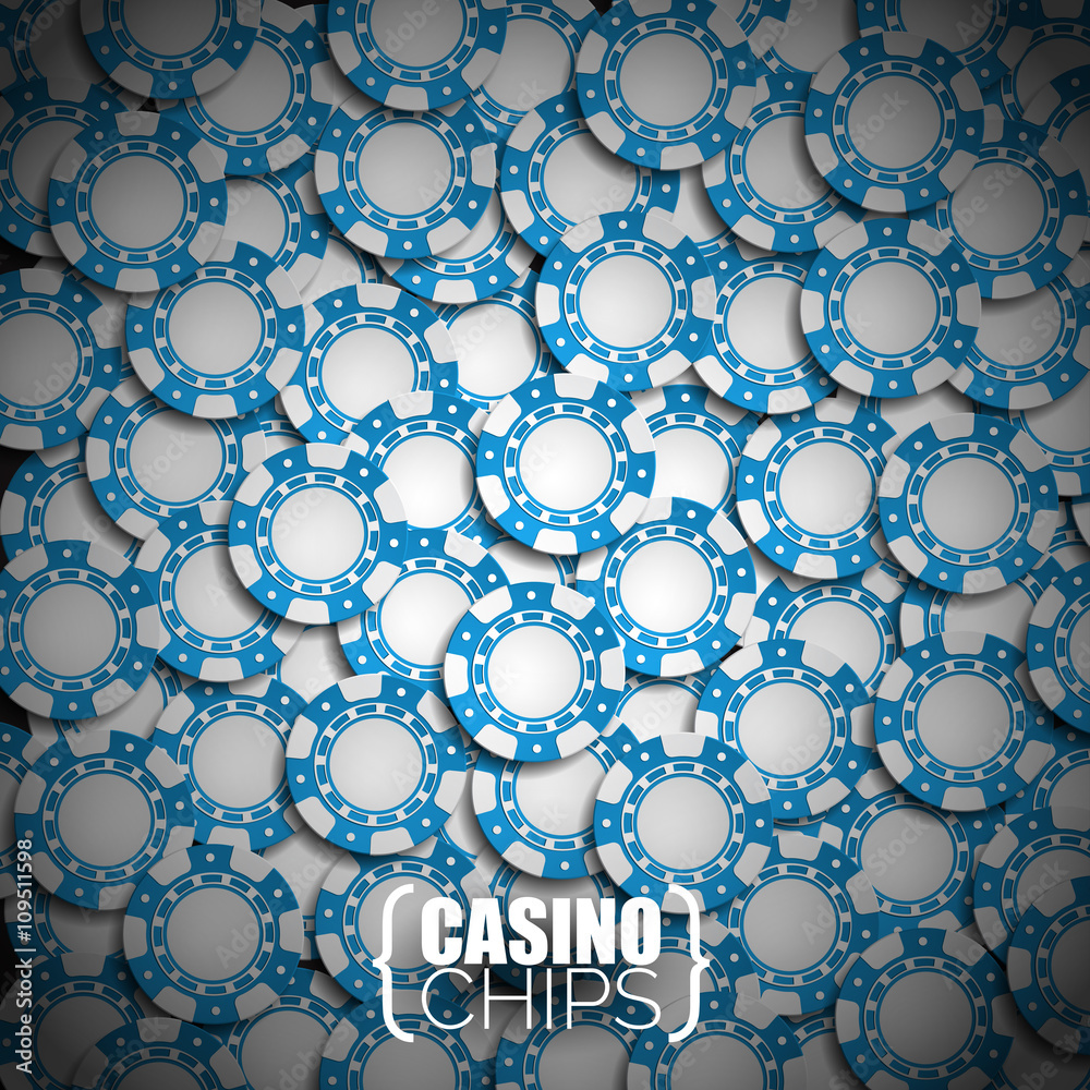 Vector illustration on a casino theme with blue playing chips. Vector illustration on a casino theme with blue playing chips.
