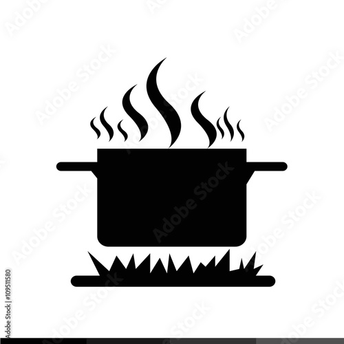 Cooking On Fire Icon Illustration design