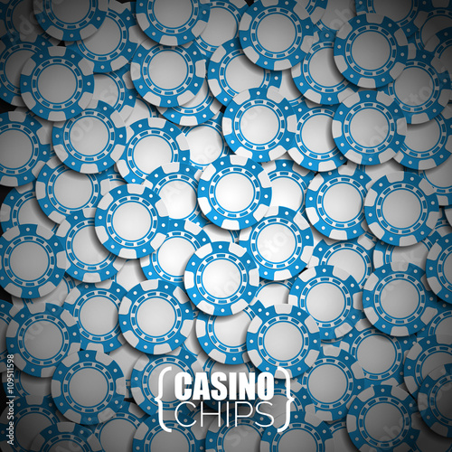 Vector illustration on a casino theme with blue playing chips.