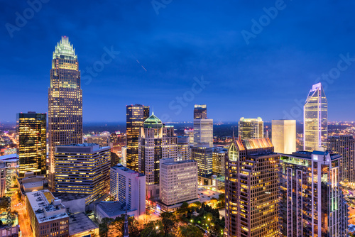 Charlotte, North Carolina, USA uptown skyline. photo
