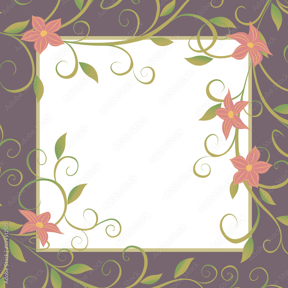 Background for text with vines of flowers. Background for text with vines of flowers.