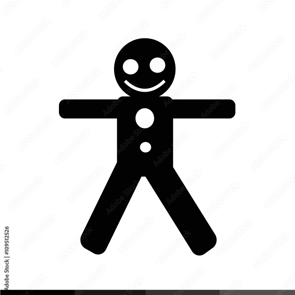 Gingerbread Man Icon illustration design