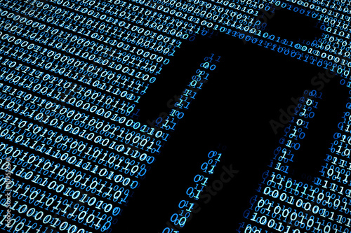 Digital identity / People icon shape in digital background