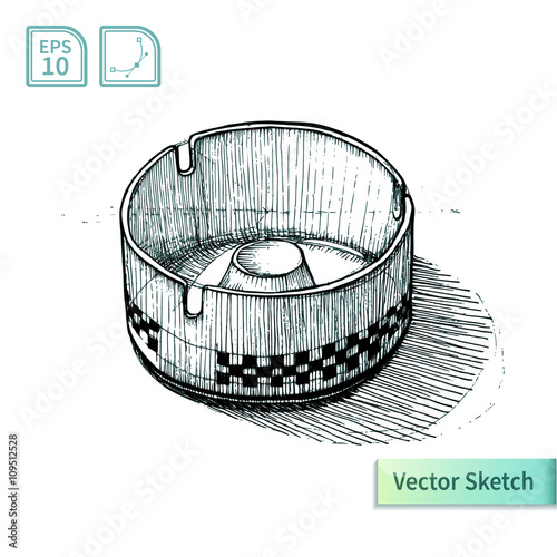 Vector ashtray sketch. Illustration for your design