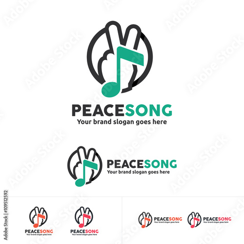 Peace Song Logo, victory Note Logo