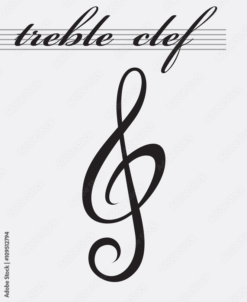 Fototapeta premium monochromatyczna ikona klucza wiolinowego