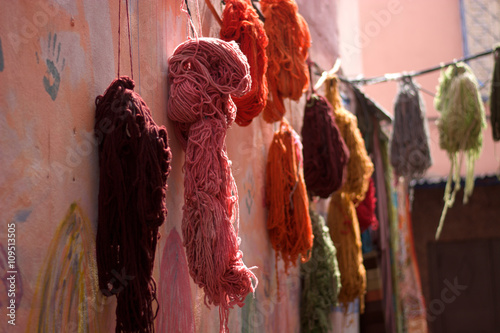 Just colored wool, dries in the sun in Arab markets