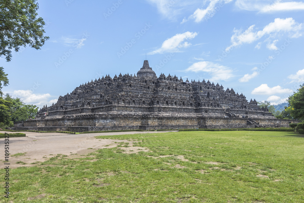 View on Borobudur temple from park View on Borobudur temple from park