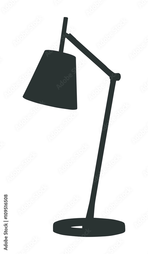 Silhouette of modern table lamp. Vector illustration