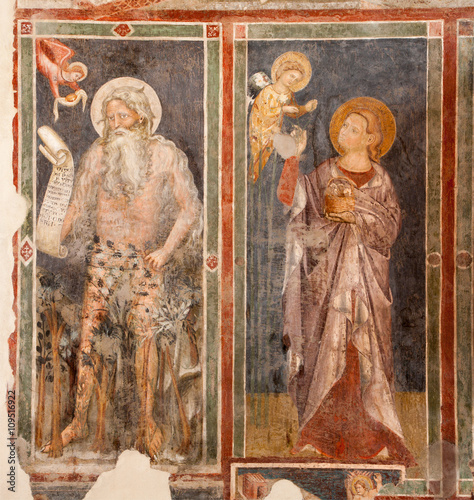 VERONA, ITALY - JANUARY 28, 2013: Fresco of Prophet of church San Fermo Maggiore from 13. cent.