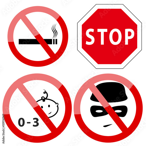 Free Download Set of four  restricted access denied signs - GFXLoad