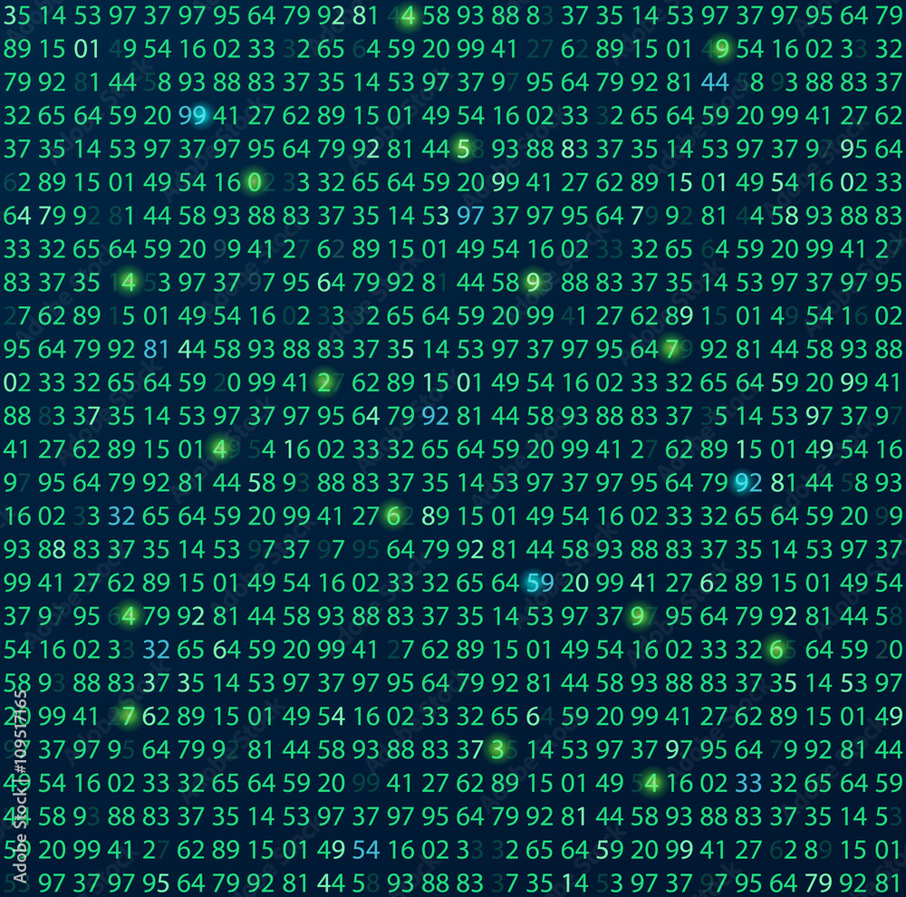 Template coding and programming theme. Green - cyan numbers rows. Vector tiled eps abstract illustration. Template coding and programming theme. Green - cyan numbers rows. Vector tiled eps abstract illustration.