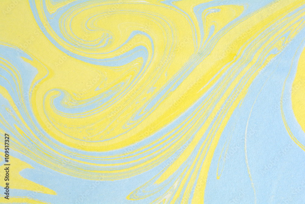 Fototapeta premium Abstract handmade marble background. Ebru, traditional Turkish painting art. Painting on water. Transferred painting on paper. Marbling style. Writing surface for calligraphy, and book covers. 