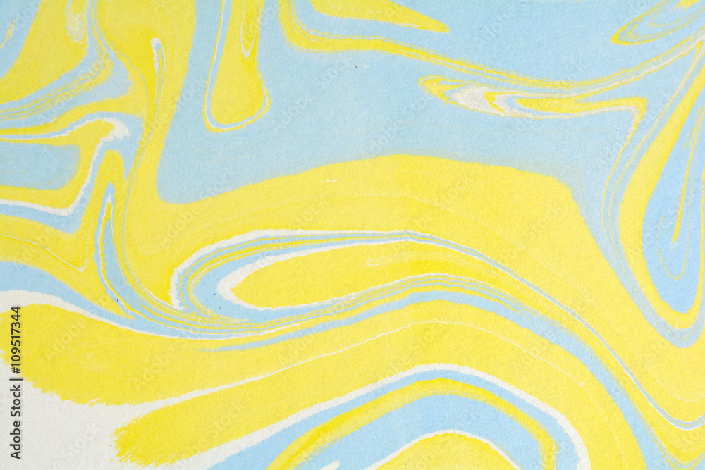 Fototapeta premium Abstract handmade marble background. Ebru, traditional Turkish painting art. Painting on water. Transferred painting on paper. Marbling style. Writing surface for calligraphy, and book covers. 